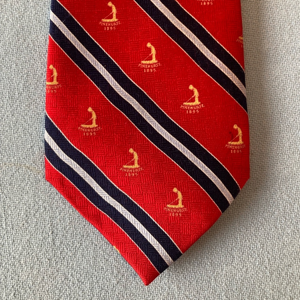 Pinehurst 1895 Golf Course Red Striped Tie